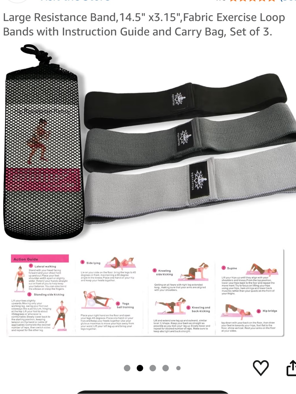 Set of 3 Fabric Loop Resistance Bands – Black, Dark Gray, Light Gray